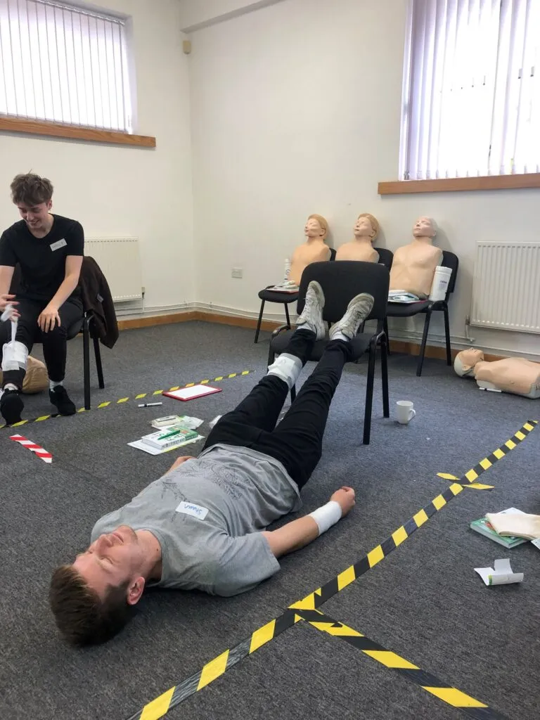 A health a safety workshop being completed.